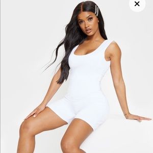 PretttyLittleThing White Unitard